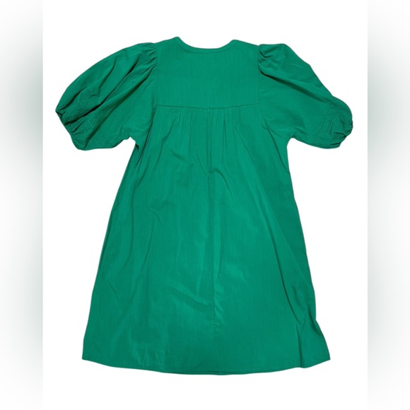 Knox Rose Pleasant Green A-Line Short Puff Sleeve Dress - Picture 3 of 9